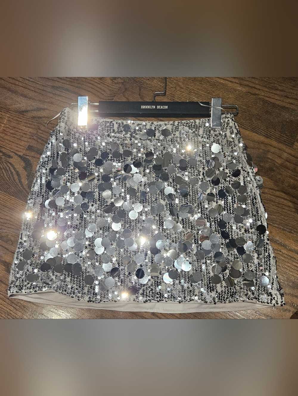 Fashion Nova Silver Sequin Crop Top Jacket And Skirt - Picture 4 of 6